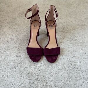 Vince Camuto Burgundy Ankle Strap Heels, 10M